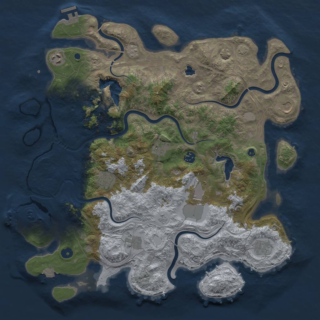 Rust Map: Procedural Map, Size: 4250, Seed: 1788947747, 15 Monuments