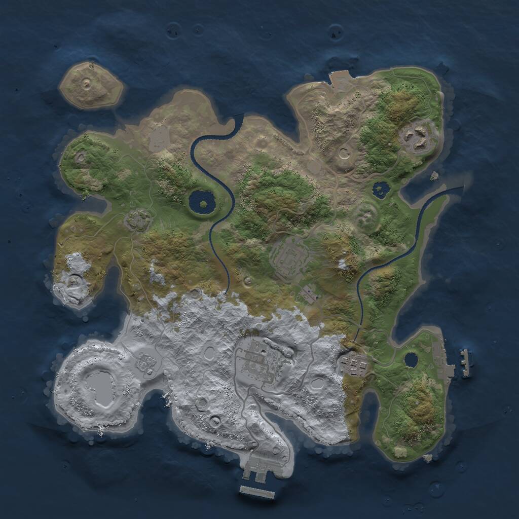 Rust Map: Procedural Map, Size: 3000, Seed: 778168033, 10 Monuments