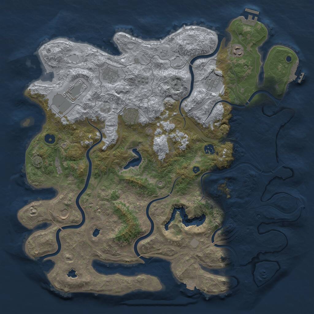Rust Map: Procedural Map, Size: 4510, Seed: 624, 14 Monuments