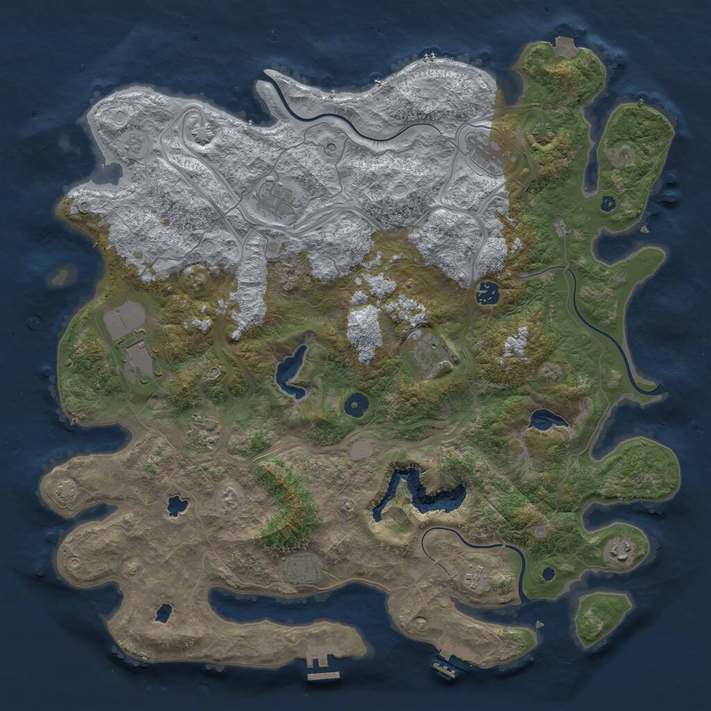 Rust Map: Procedural Map, Size: 4510, Seed: 624, 15 Monuments