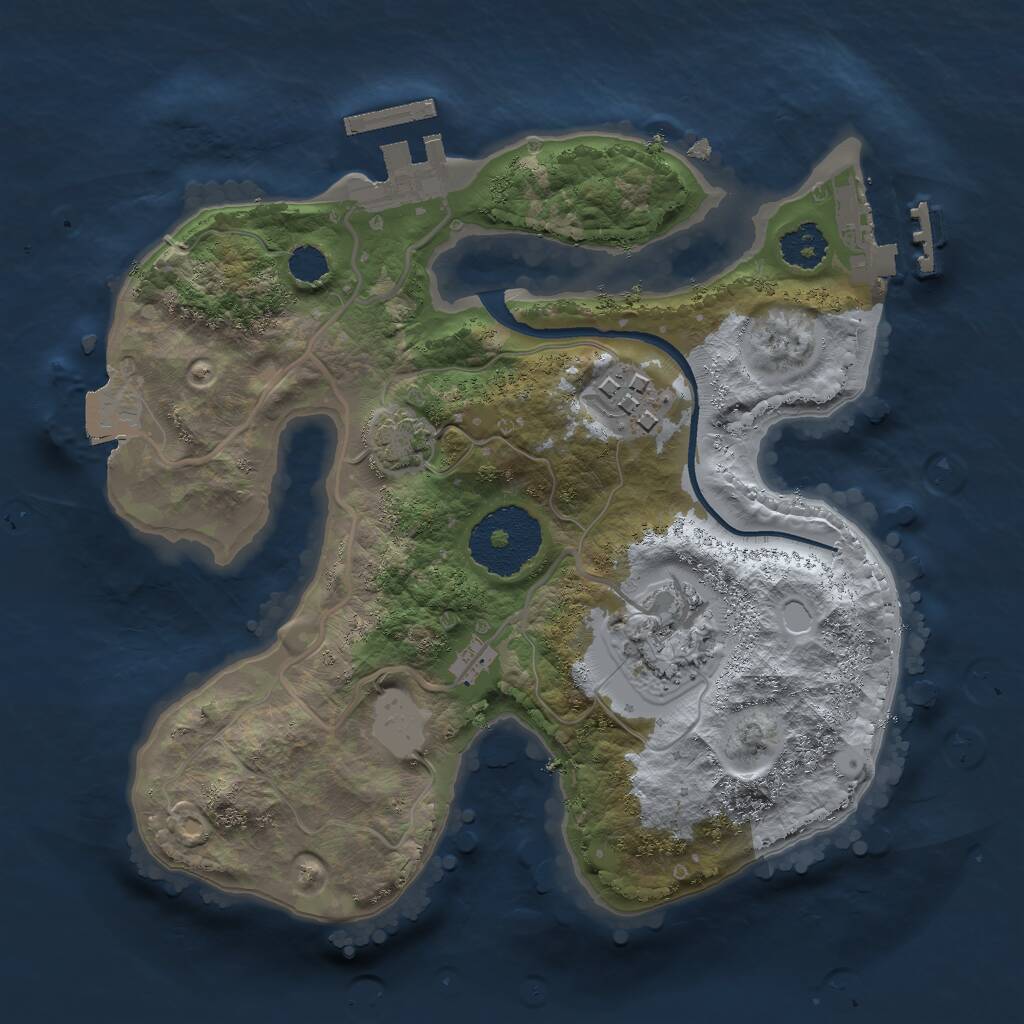 Rust Map: Procedural Map, Size: 2250, Seed: 1868063677, 6 Monuments