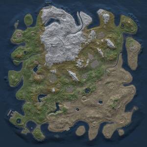 Thumbnail Rust Map: Procedural Map, Size: 4500, Seed: 738502535, 16 Monuments