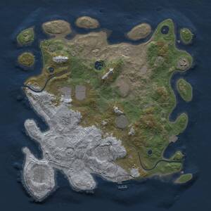 Thumbnail Rust Map: Procedural Map, Size: 3750, Seed: 1884972977, 14 Monuments