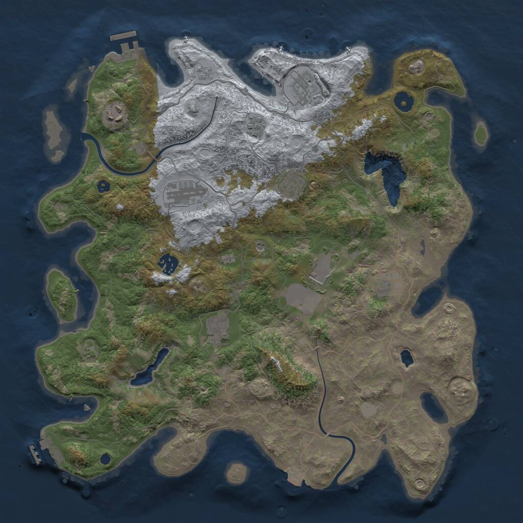 Rust Map: Procedural Map, Size: 4000, Seed: 522437567, 15 Monuments