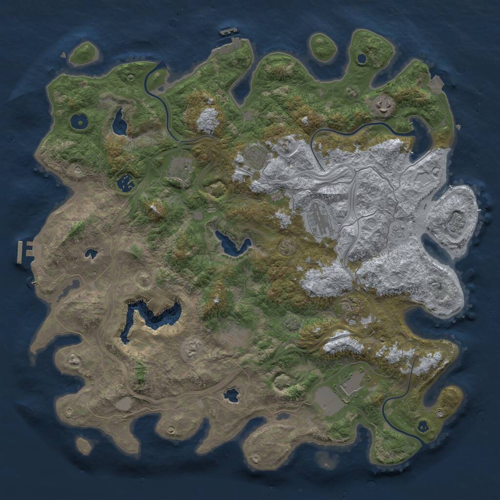 Rust Map: Procedural Map, Size: 4500, Seed: 1755291785, 15 Monuments