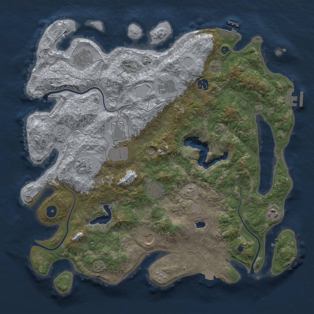 Rust Map: Procedural Map, Size: 4200, Seed: 931151853, 15 Monuments