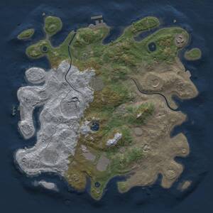 Thumbnail Rust Map: Procedural Map, Size: 3700, Seed: 2004111641, 14 Monuments