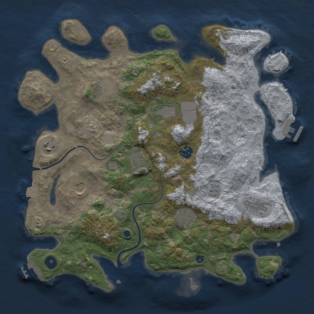 Rust Map: Procedural Map, Size: 3750, Seed: 1234613161, 15 Monuments