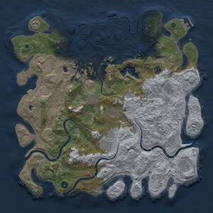 Thumbnail Rust Map: Procedural Map, Size: 4500, Seed: 1424707708, 17 Monuments