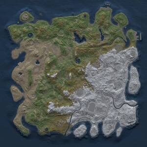 Thumbnail Rust Map: Procedural Map, Size: 4500, Seed: 1424707708, 17 Monuments