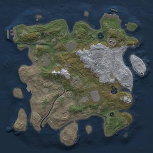 Thumbnail Rust Map: Procedural Map, Size: 3500, Seed: 255632422, 13 Monuments