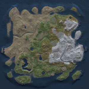 Thumbnail Rust Map: Procedural Map, Size: 4000, Seed: 1052569440, 15 Monuments