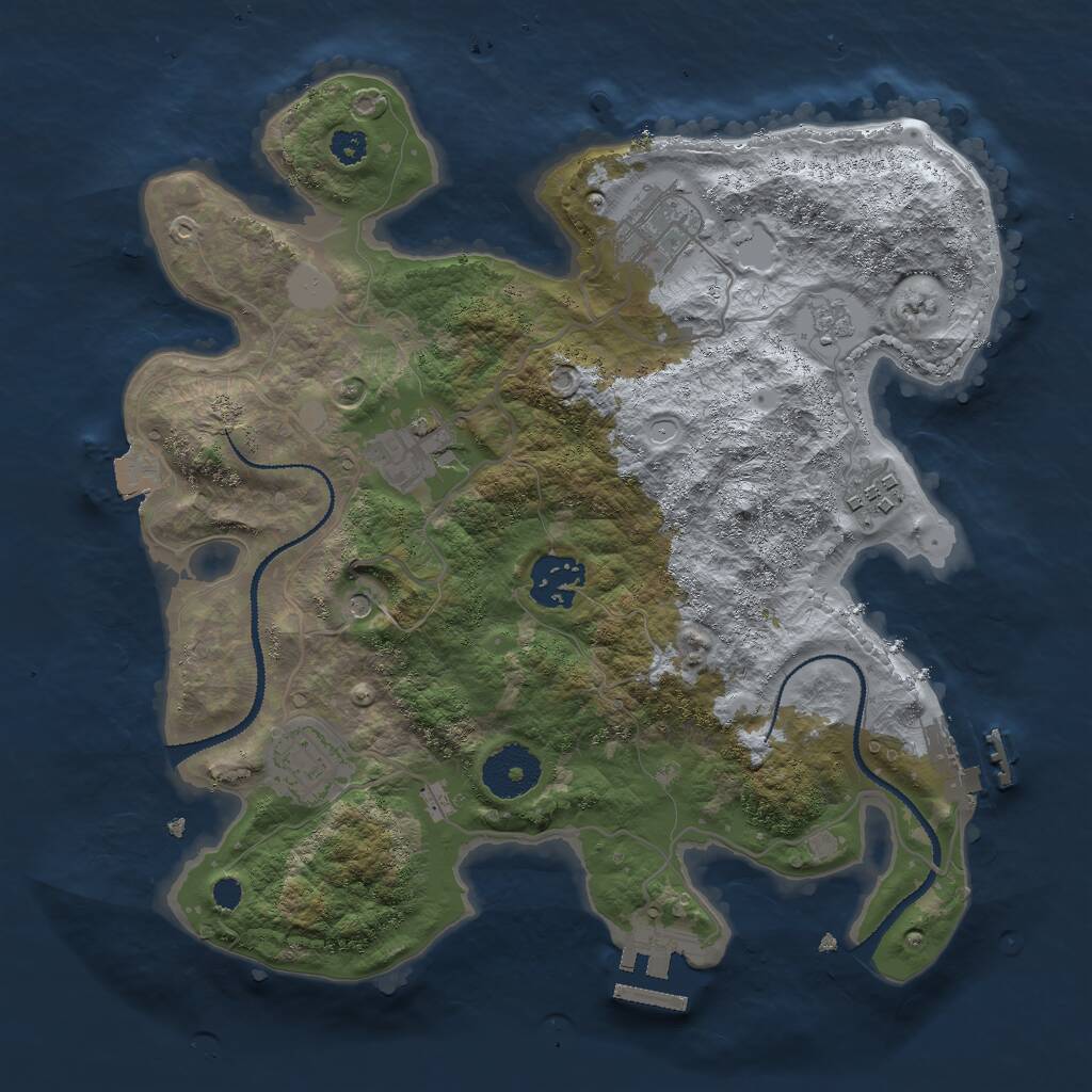 Rust Map: Procedural Map, Size: 3000, Seed: 148494958, 10 Monuments