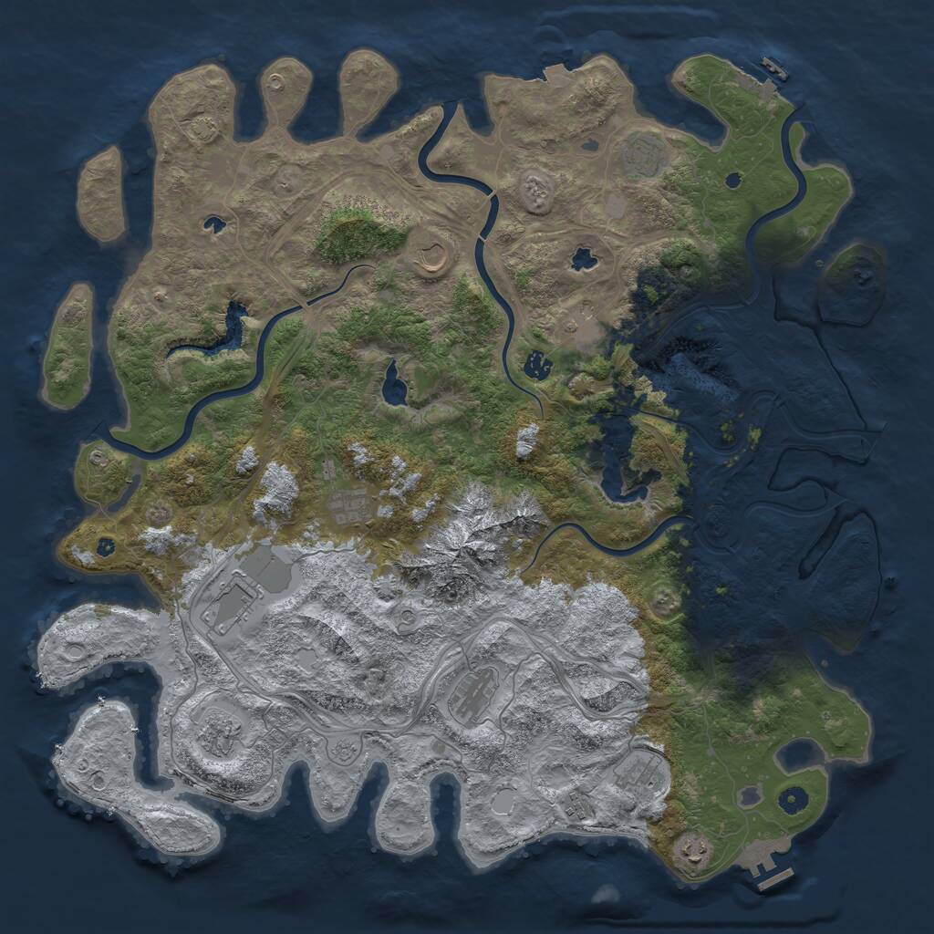 Rust Map: Procedural Map, Size: 5000, Seed: 7112024, 17 Monuments