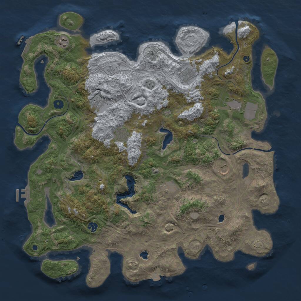 Rust Map: Procedural Map, Size: 4652, Seed: 505832334, 15 Monuments