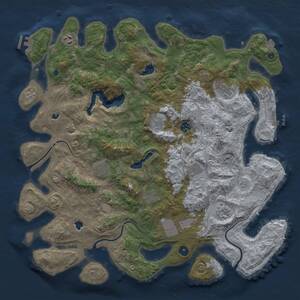 Thumbnail Rust Map: Procedural Map, Size: 4500, Seed: 1758299686, 16 Monuments