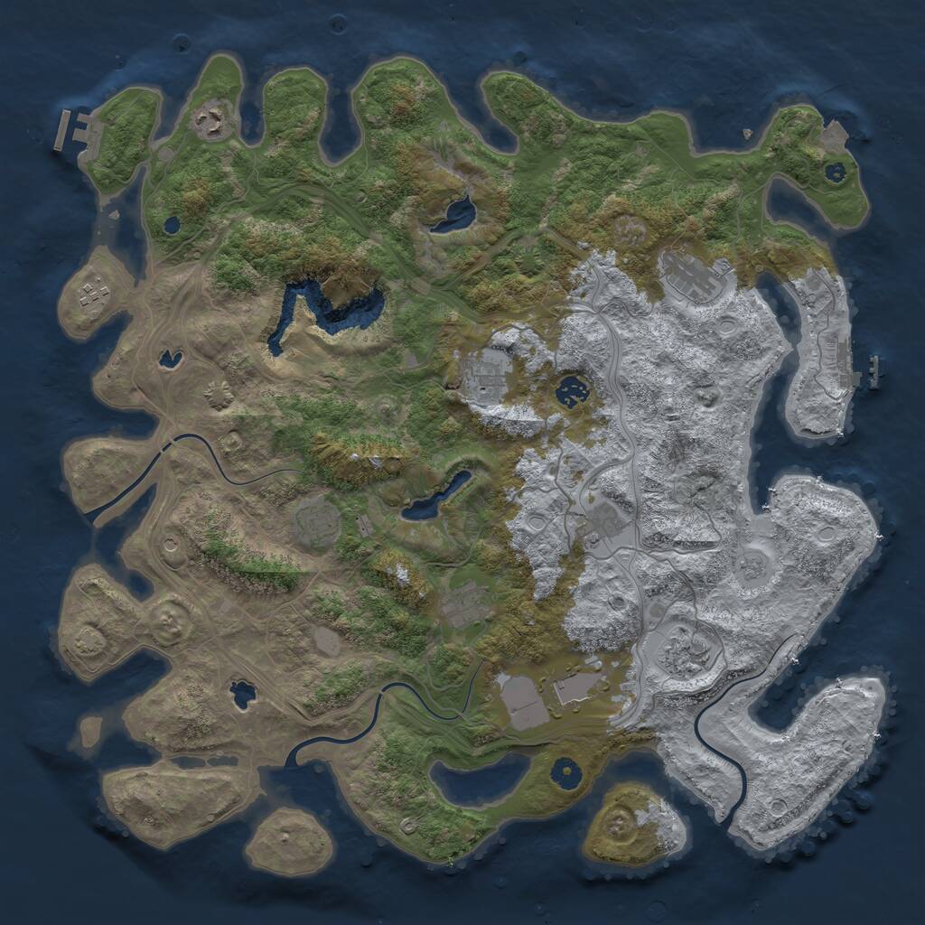 Rust Map: Procedural Map, Size: 4500, Seed: 1758299686, 16 Monuments