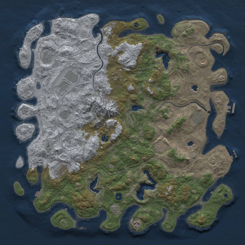 Rust Map: Procedural Map, Size: 5000, Seed: 1059000624, 17 Monuments