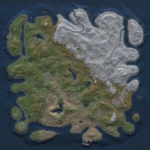 Thumbnail Rust Map: Procedural Map, Size: 4500, Seed: 23321122, 15 Monuments