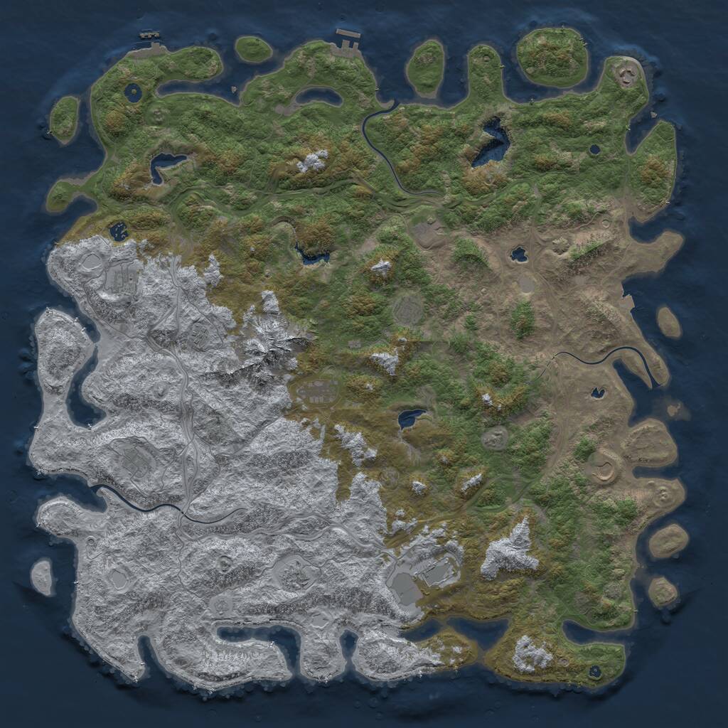 Rust Map: Procedural Map, Size: 6000, Seed: 688151086, 17 Monuments