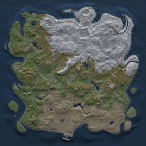 Thumbnail Rust Map: Procedural Map, Size: 4500, Seed: 1262599316, 16 Monuments