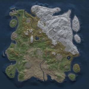 Thumbnail Rust Map: Procedural Map, Size: 3500, Seed: 57384657, 14 Monuments