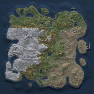 Thumbnail Rust Map: Procedural Map, Size: 3750, Seed: 1414399482, 14 Monuments