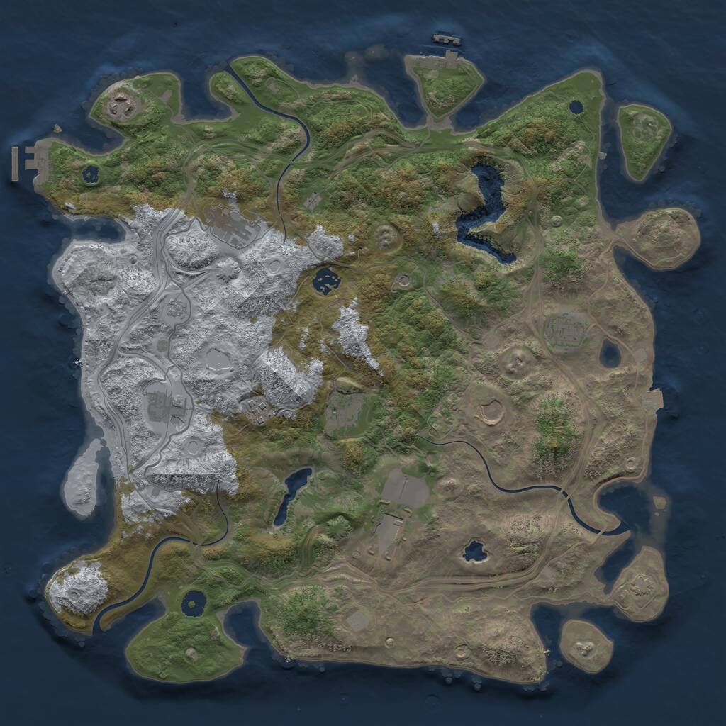 Rust Map: Procedural Map, Size: 4250, Seed: 90143535, 15 Monuments