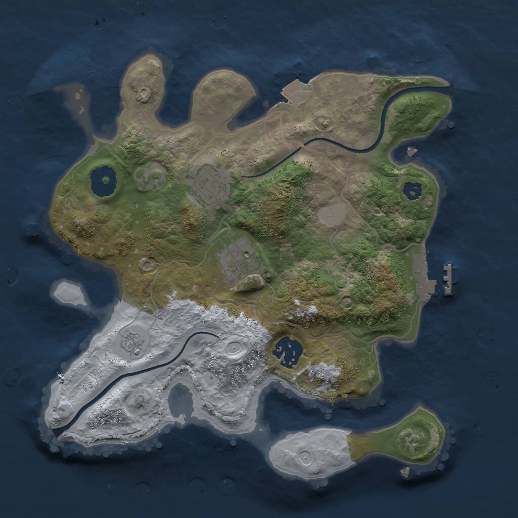 Rust Map: Procedural Map, Size: 2700, Seed: 1321359387, 6 Monuments