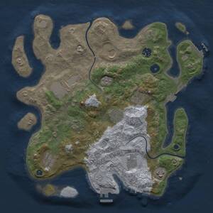 Thumbnail Rust Map: Procedural Map, Size: 3500, Seed: 1118027615, 16 Monuments