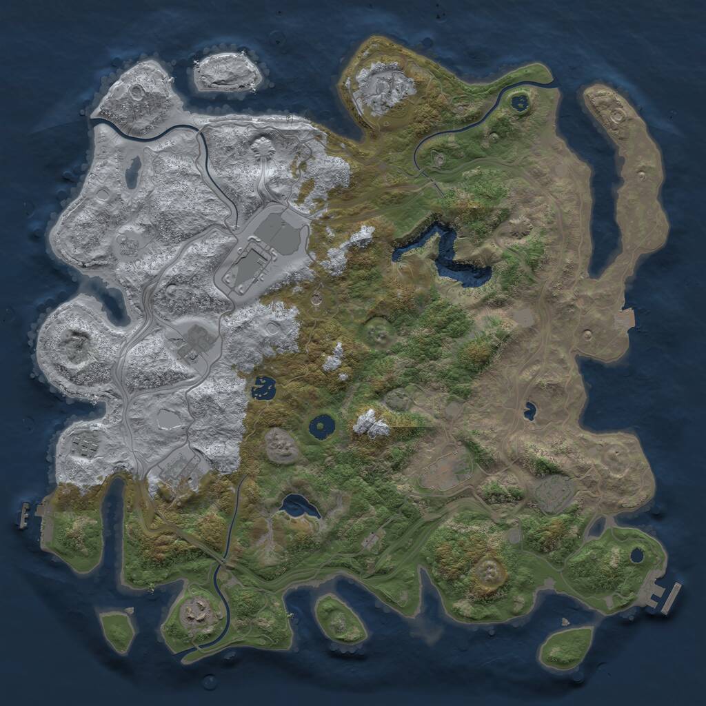 Rust Map: Procedural Map, Size: 4250, Seed: 1014990554, 15 Monuments