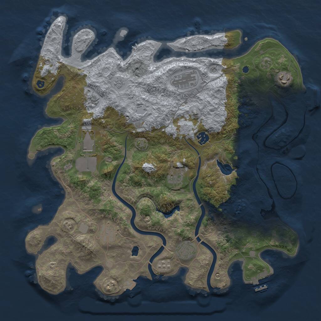 Rust Map: Procedural Map, Size: 4000, Seed: 1377334701, 15 Monuments