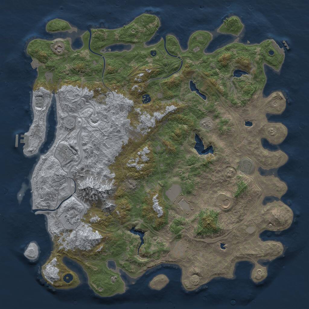 Rust Map: Procedural Map, Size: 5000, Seed: 1578326354, 16 Monuments