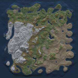 Thumbnail Rust Map: Procedural Map, Size: 5000, Seed: 1578326354, 16 Monuments