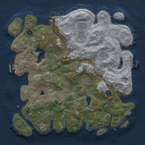 Thumbnail Rust Map: Procedural Map, Size: 4000, Seed: 1028629929, 14 Monuments