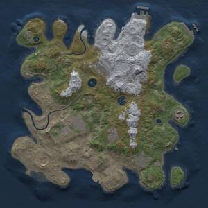 Thumbnail Rust Map: Procedural Map, Size: 3500, Seed: 1727381404, 14 Monuments