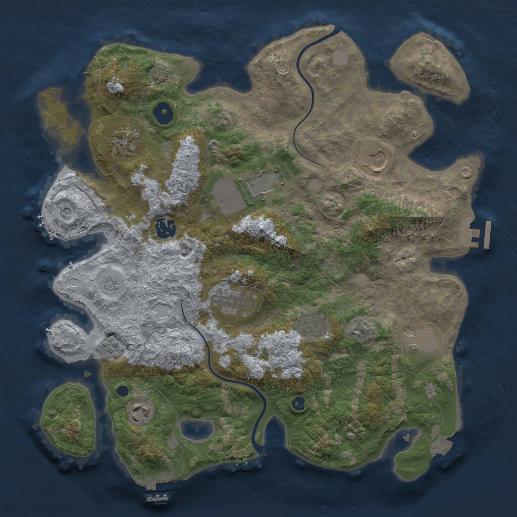 Rust Map: Procedural Map, Size: 3750, Seed: 781556878, 15 Monuments