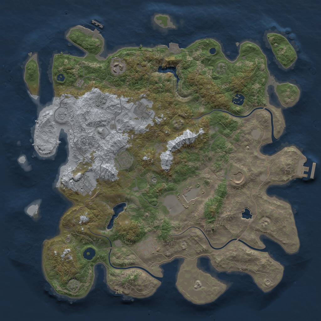 Rust Map: Procedural Map, Size: 4050, Seed: 1161342240, 15 Monuments