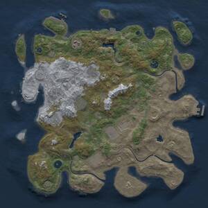 Thumbnail Rust Map: Procedural Map, Size: 4050, Seed: 1161342240, 15 Monuments