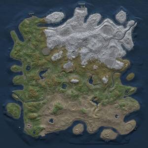 Thumbnail Rust Map: Procedural Map, Size: 4500, Seed: 2124004553, 16 Monuments