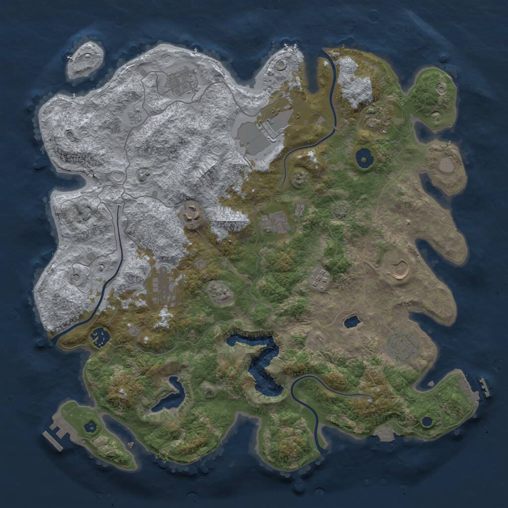 Rust Map: Procedural Map, Size: 4096, Seed: 452887013, 16 Monuments