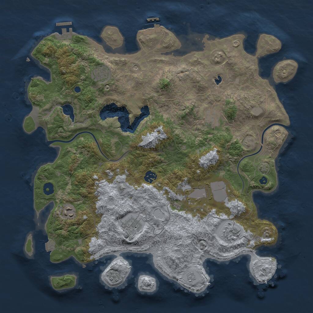 Rust Map: Procedural Map, Size: 4000, Seed: 197660764, 14 Monuments