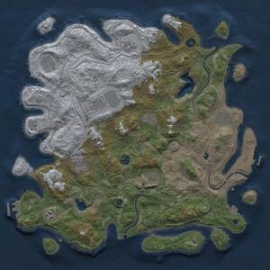 Thumbnail Rust Map: Procedural Map, Size: 4250, Seed: 527706225, 16 Monuments