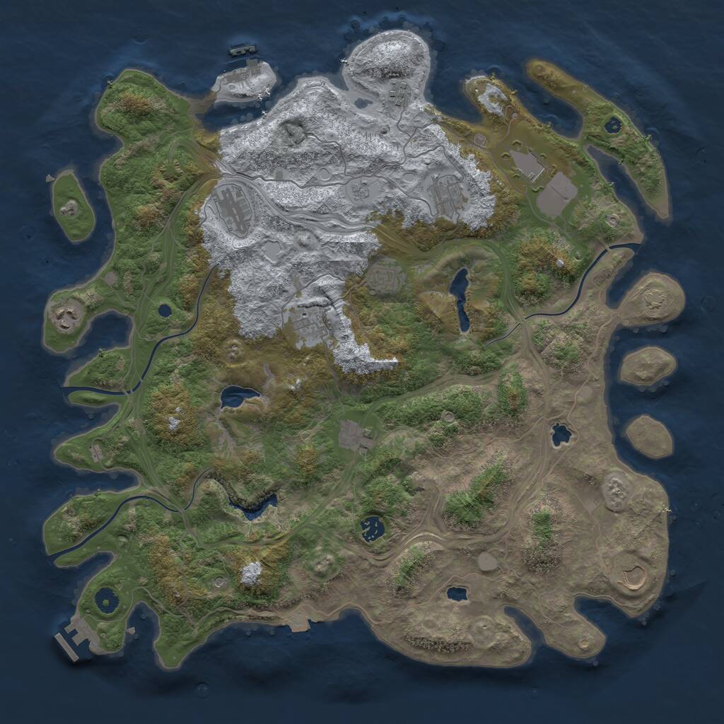 Rust Map: Procedural Map, Size: 4500, Seed: 1308115269, 16 Monuments