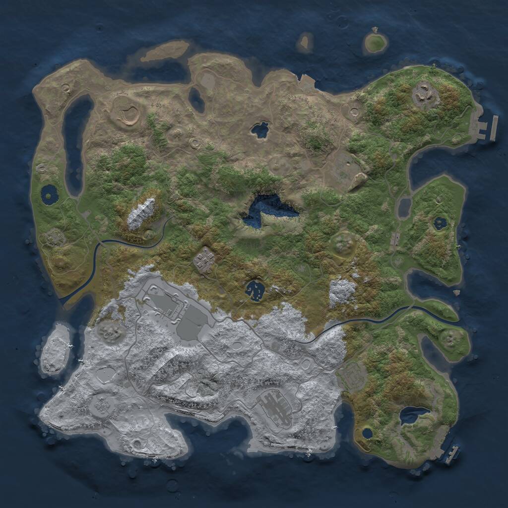 Rust Map: Procedural Map, Size: 4000, Seed: 1662992998, 14 Monuments