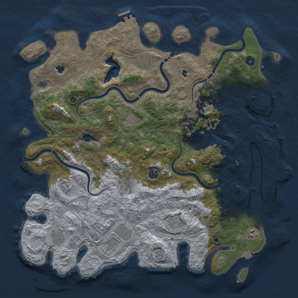 Rust Map: Procedural Map, Size: 4679, Seed: 27550, 16 Monuments