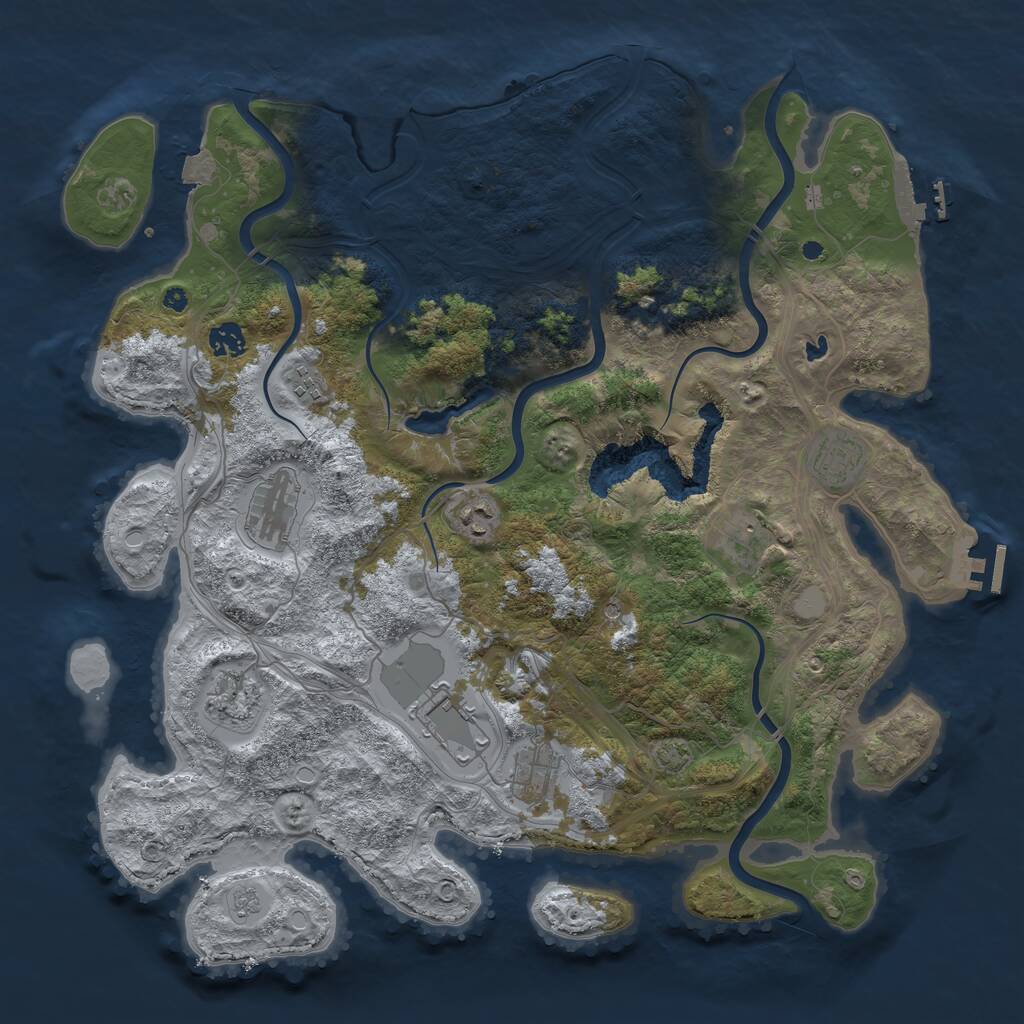 Rust Map: Procedural Map, Size: 4250, Seed: 863295445, 15 Monuments