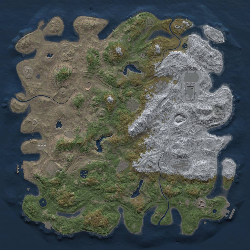 Rust Map: Procedural Map, Size: 4700, Seed: 8000, 16 Monuments