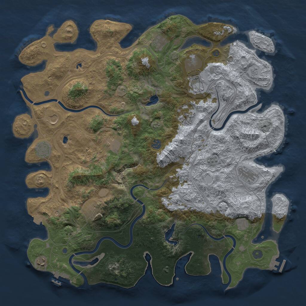 Rust Map: Procedural Map, Size: 4700, Seed: 8000, 17 Monuments