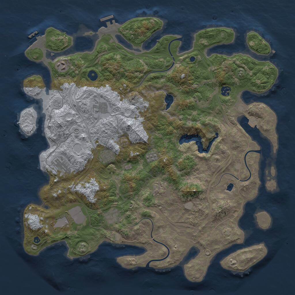 Rust Map: Procedural Map, Size: 4450, Seed: 131710692, 15 Monuments